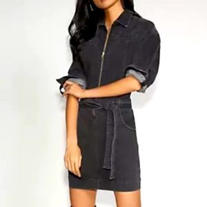 Brand New New York & Comp. Faded Thick Black Denim Dress Size S